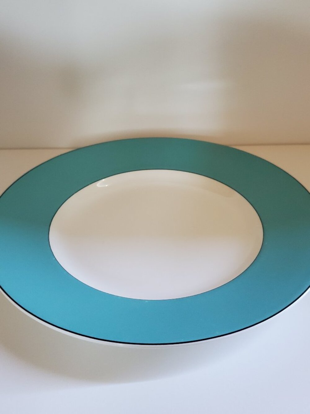 Kate Spade NY LENOX Rutherford Circle Turquoise Plate 9.25" Salad Silver Accent
